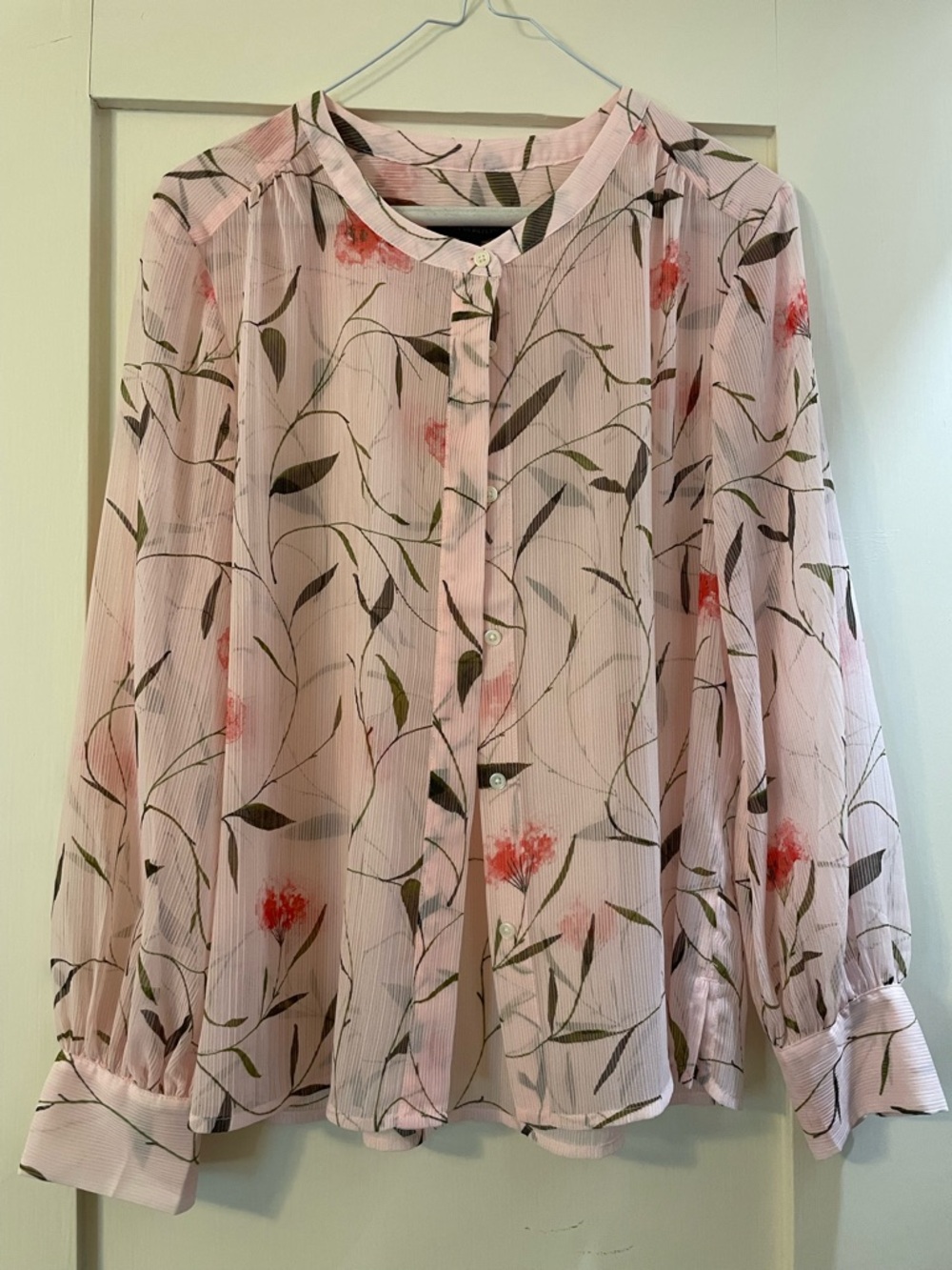 Banana Republic Light Pink Floral Blouse